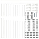 vidaXL Kerti Kerítés 7 pcs Fehér 170 x 215 cm Porszórt acél