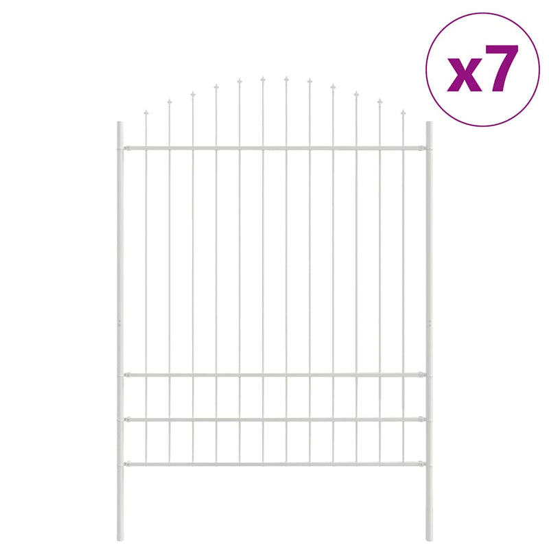 vidaXL Kerti Kerítés Fehér 1190 x 200 cm Porszórt acél