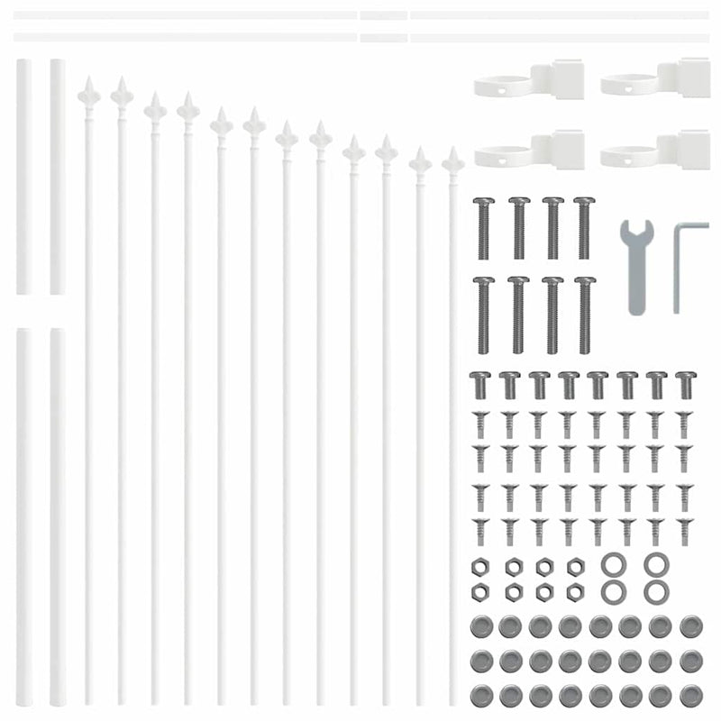 vidaXL Kerti Kerítés Fehér 1360 x 100 cm Porszórt acél