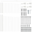 vidaXL Kerti Kerítés 8 pcs Fehér 170 x 165 cm Porszórt acél