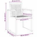 vidaXL Napozónyugágy 3-személy 3 pcs Barna 200x60x88cm Tömör akácfa