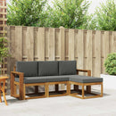 vidaXL Kültéri kanapé szett párnával 4 pcs Természetes és antracit