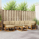 vidaXL Kültéri kanapé szett párnával 8 pcs Természetes és bézs