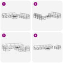 vidaXL Kültéri kanapé szett párnával 9 pcs Természetes és krémszínű