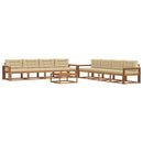 vidaXL Kültéri kanapé szett párnával 9 pcs Természetes és bézs