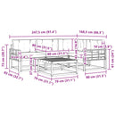 vidaXL Kültéri kanapé szett párnával 5 pcs Természetes és krémszínű