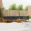 vidaXL Kültéri kanapé szett párnával 8 pcs Természetes és antracit