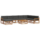 vidaXL Kültéri kanapé szett párnával 9 pcs Természetes és antracit