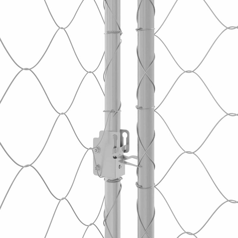 Kutyaketrec Ezüst 400 x 200 x 256 cm Horganyzott acél