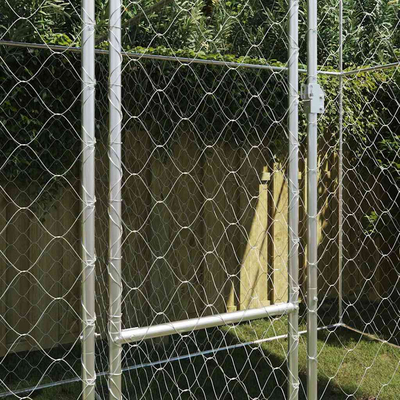 vidaXL Kutyaketrec Ezüst 400 x 200 x 256 cm Horganyzott acél
