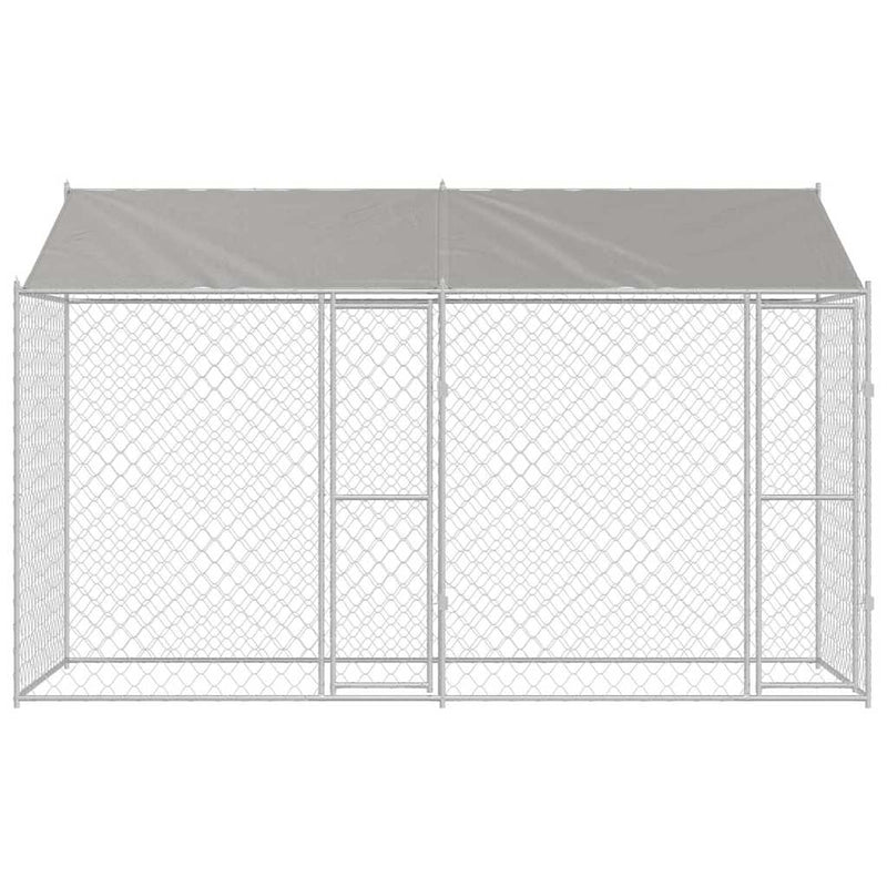 Kutyaketrec Ezüst 400 x 200 x 256 cm Horganyzott acél