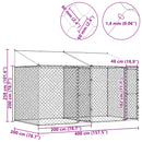 vidaXL Kutyaketrec Ezüst 400 x 200 x 256 cm Horganyzott acél