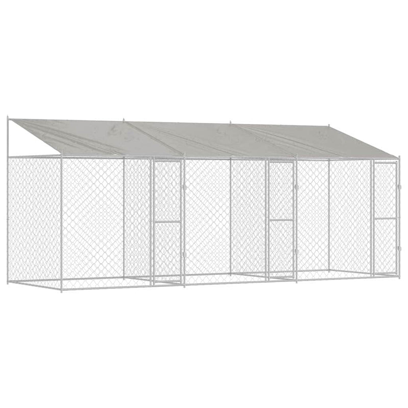 vidaXL Kutyaketrec Ezüst 600 x 200 x 256 cm Horganyzott acél