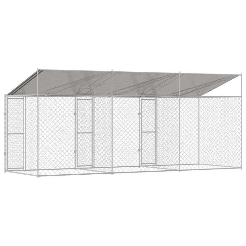 vidaXL Kutyaketrec Ezüst 600 x 200 x 256 cm Horganyzott acél