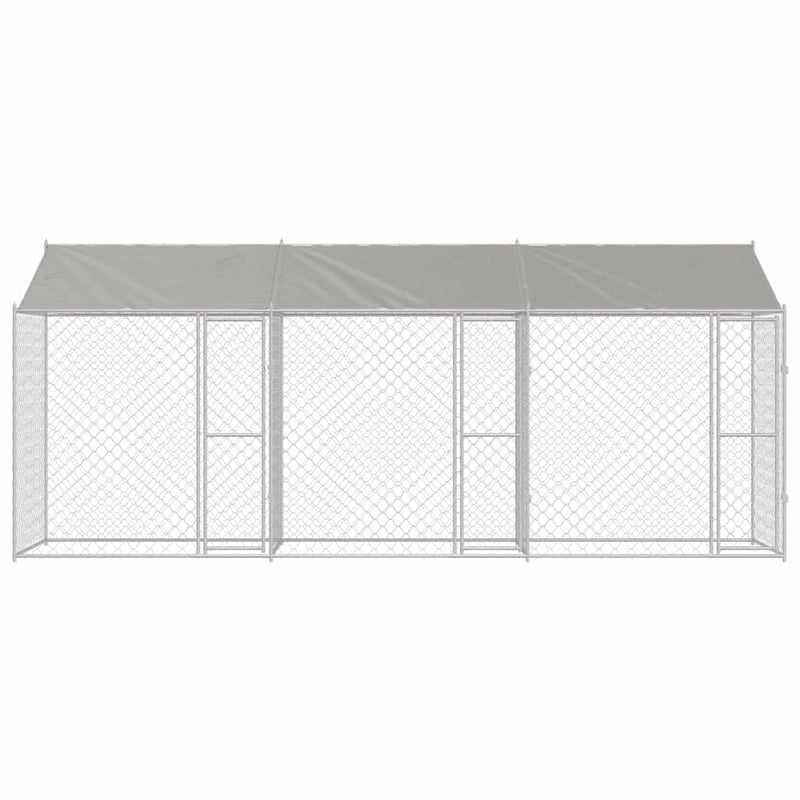 vidaXL Kutyaketrec Ezüst 600 x 200 x 256 cm Horganyzott acél