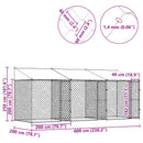 vidaXL Kutya ketrec tetővel Ezüst 600 x 200 x 258 cm Acél és PE