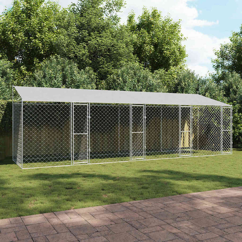 vidaXL Kutyaketrec Ezüst 800 x 200 x 256 cm Horganyzott acél