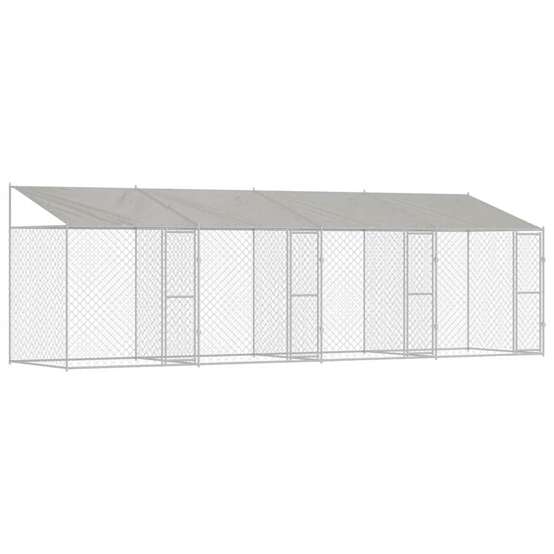 vidaXL Kutyaketrec Ezüst 800 x 200 x 256 cm Horganyzott acél