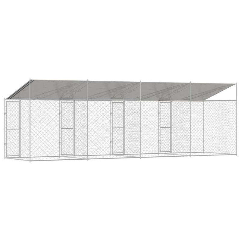 vidaXL Kutyaketrec Ezüst 800 x 200 x 256 cm Horganyzott acél