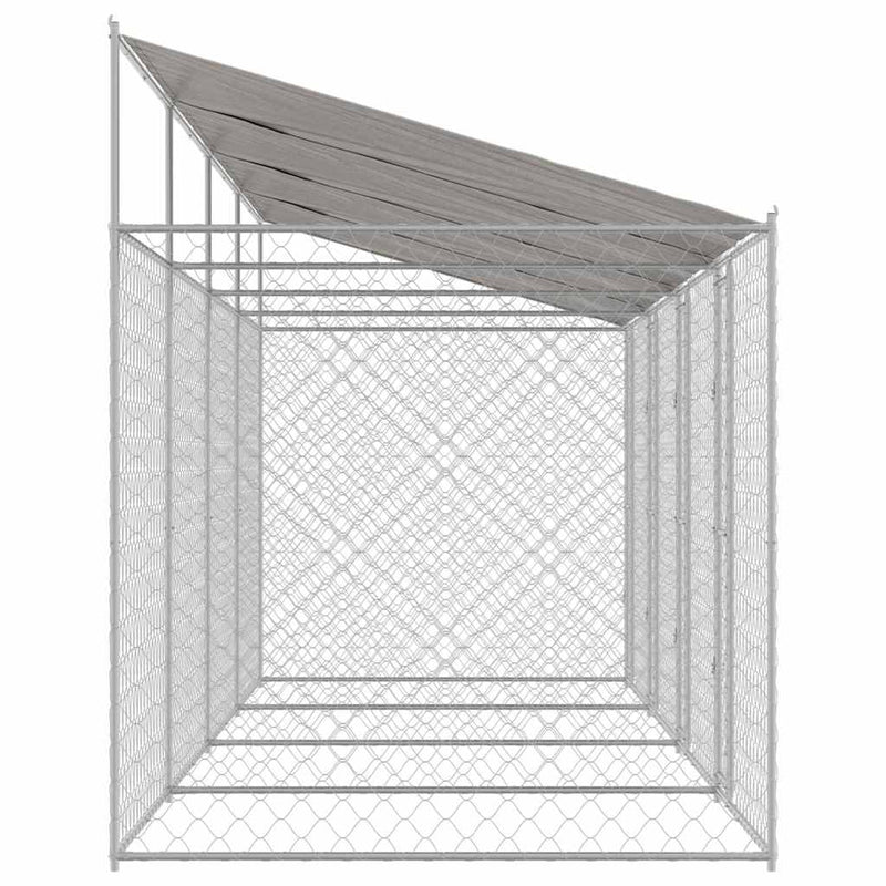 vidaXL Kutyaketrec Ezüst 800 x 200 x 256 cm Horganyzott acél