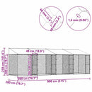 vidaXL Kutyaketrec Ezüst 800 x 200 x 256 cm Horganyzott acél