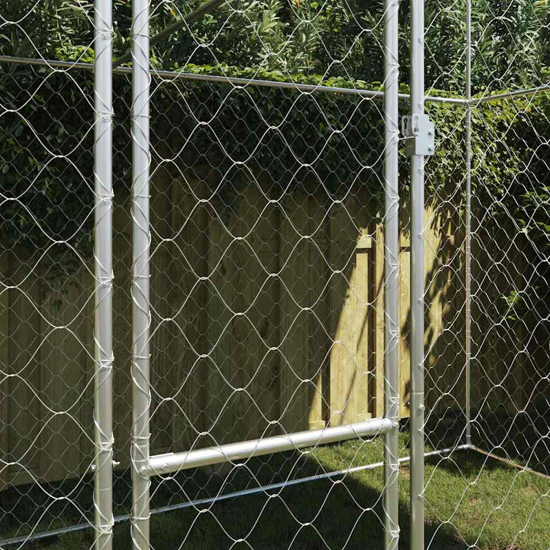 vidaXL Kutyaketrec Ezüst 400 x 200 x 256 cm Horganyzott acél