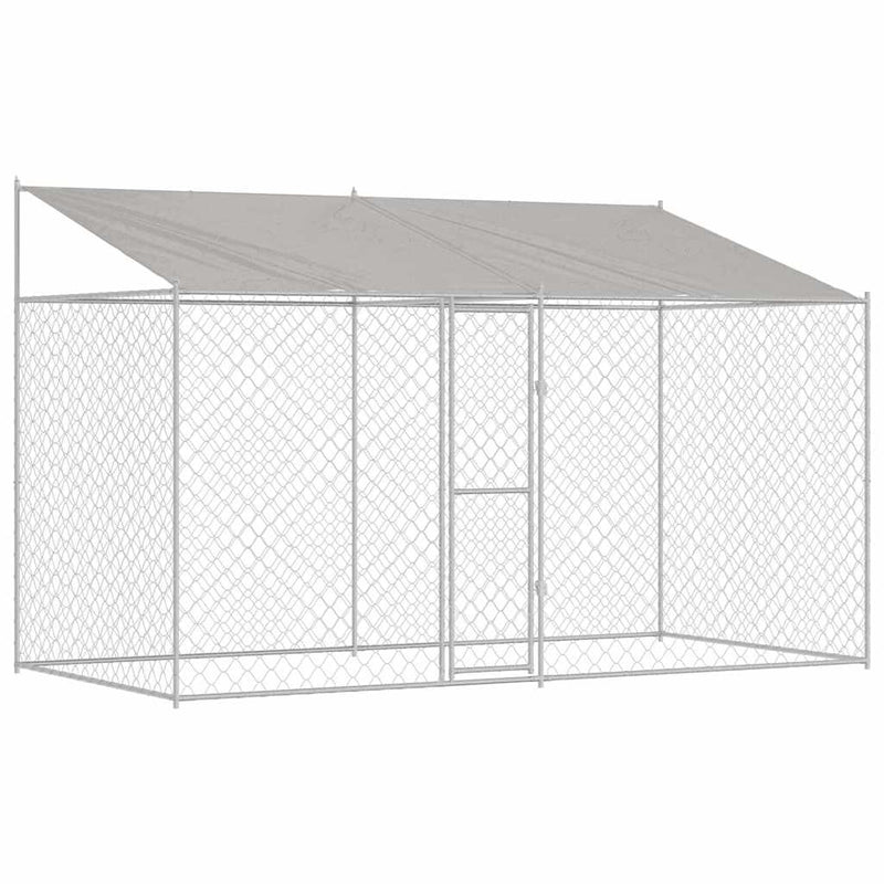 vidaXL Kutyaketrec Ezüst 400 x 200 x 256 cm Horganyzott acél