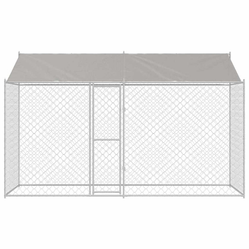 vidaXL Kutyaketrec Ezüst 400 x 200 x 256 cm Horganyzott acél
