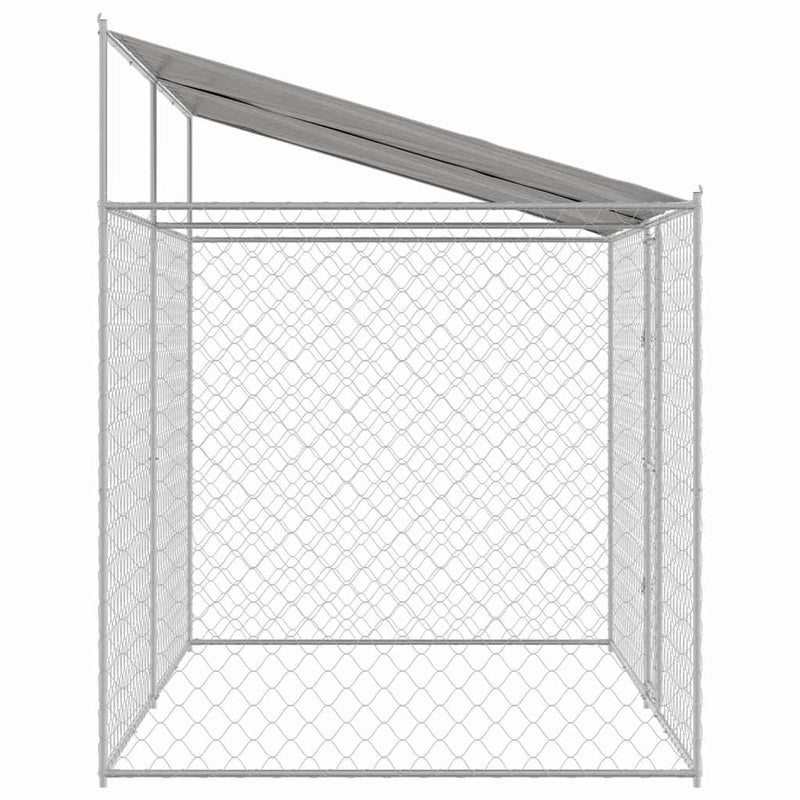 vidaXL Kutyaketrec Ezüst 400 x 200 x 256 cm Horganyzott acél
