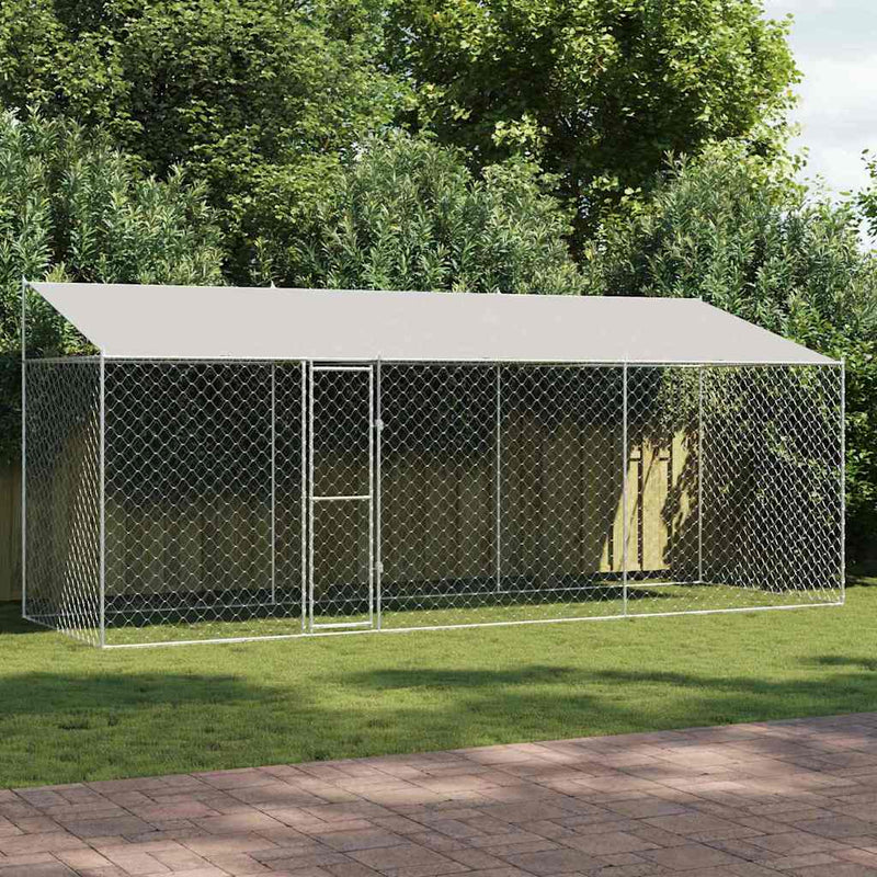 vidaXL Kutyaketrec Ezüst 600 x 200 x 256 cm Horganyzott acél