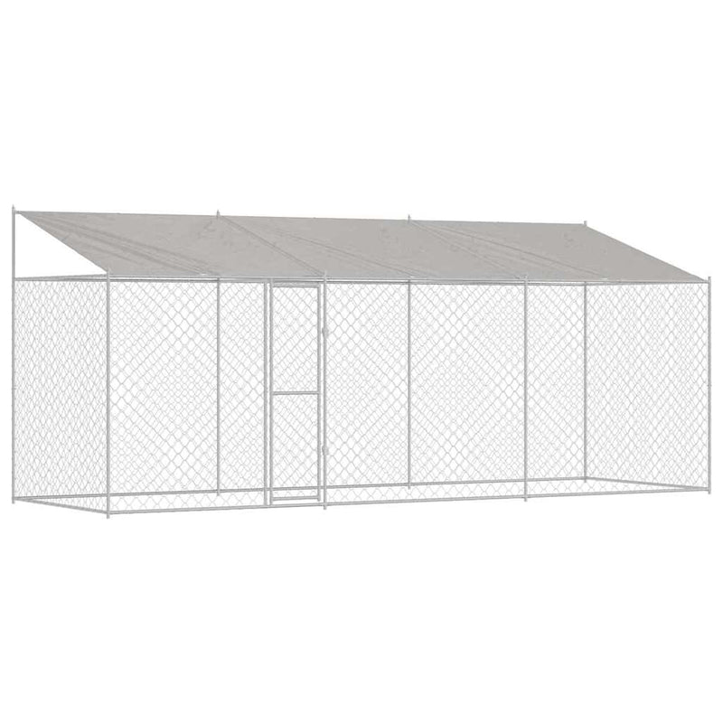 vidaXL Kutyaketrec Ezüst 600 x 200 x 256 cm Horganyzott acél