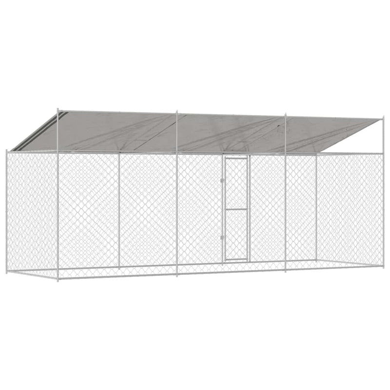 vidaXL Kutyaketrec Ezüst 600 x 200 x 256 cm Horganyzott acél