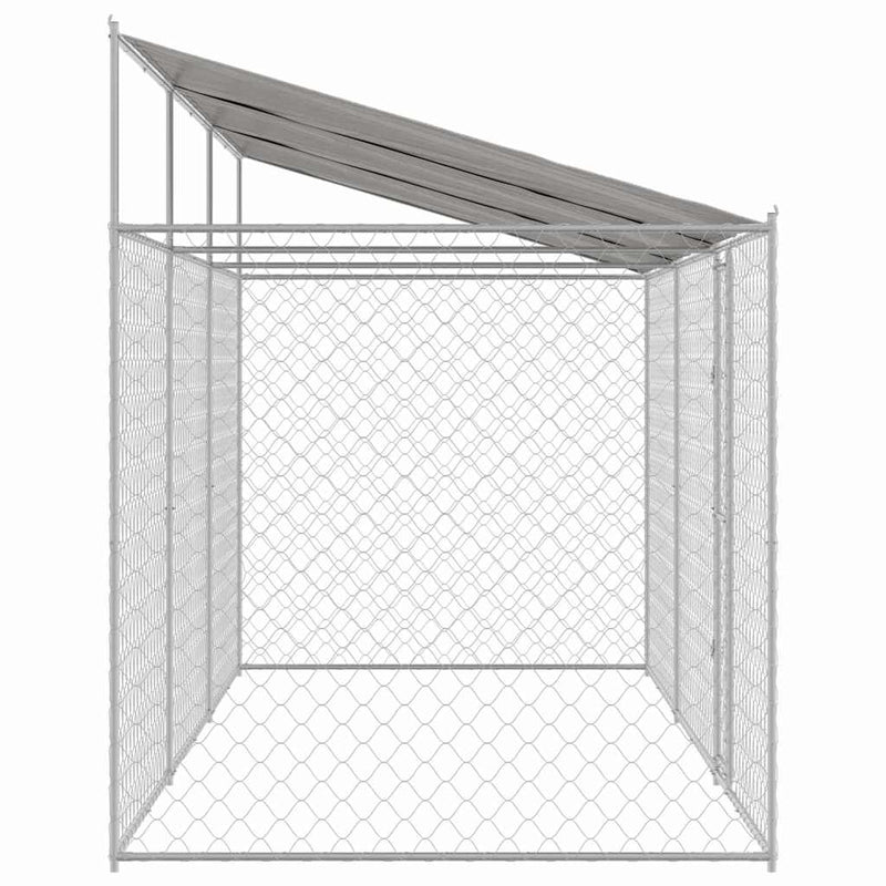 vidaXL Kutyaketrec Ezüst 600 x 200 x 256 cm Horganyzott acél