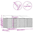 vidaXL Kutyaketrec 3 pcs Ezüst 600 x 200 x 258 cm Acél és PE