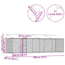 vidaXL Kutyaketrec 4 pcs Ezüst 800 x 200 x 258 cm Acél és PE