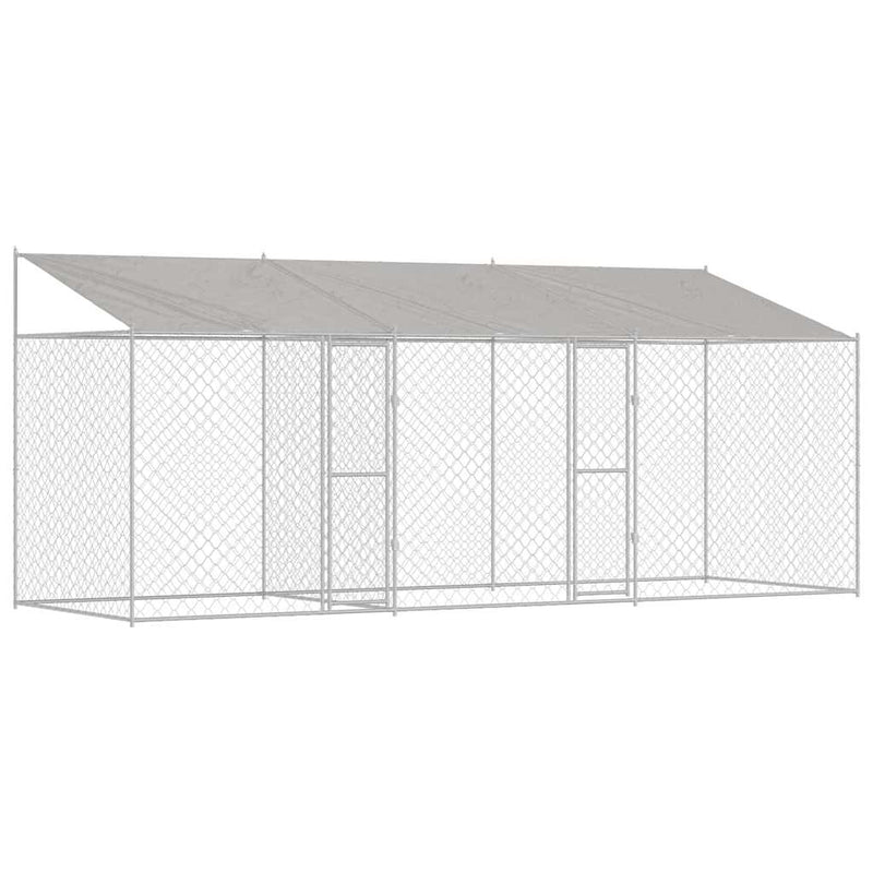 vidaXL Kutyaketrec Ezüst 600 x 200 x 256 cm Horganyzott acél