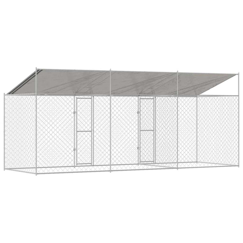 vidaXL Kutyaketrec Ezüst 600 x 200 x 256 cm Horganyzott acél