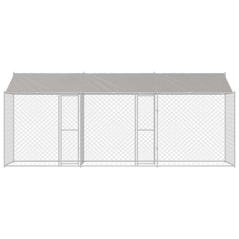 vidaXL Kutyaketrec Ezüst 600 x 200 x 256 cm Horganyzott acél