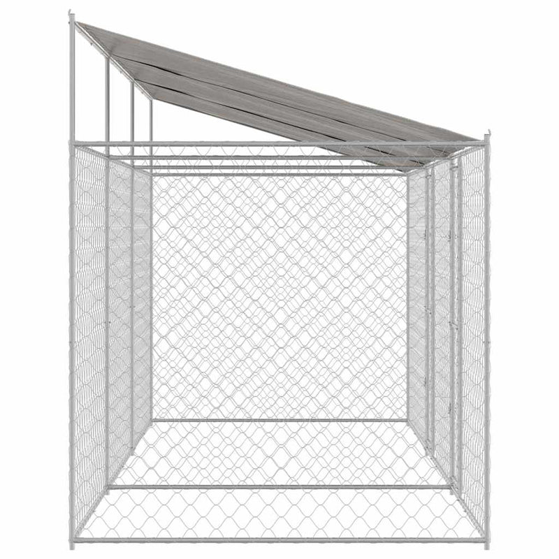 vidaXL Kutyaketrec Ezüst 600 x 200 x 256 cm Horganyzott acél