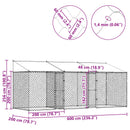 vidaXL Kutya ketrec tetővel Ezüst 600 x 200 x 258 cm Acél és PE