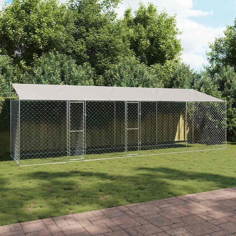 vidaXL Kutyaketrec Ezüst 800 x 200 x 256 cm Horganyzott acél