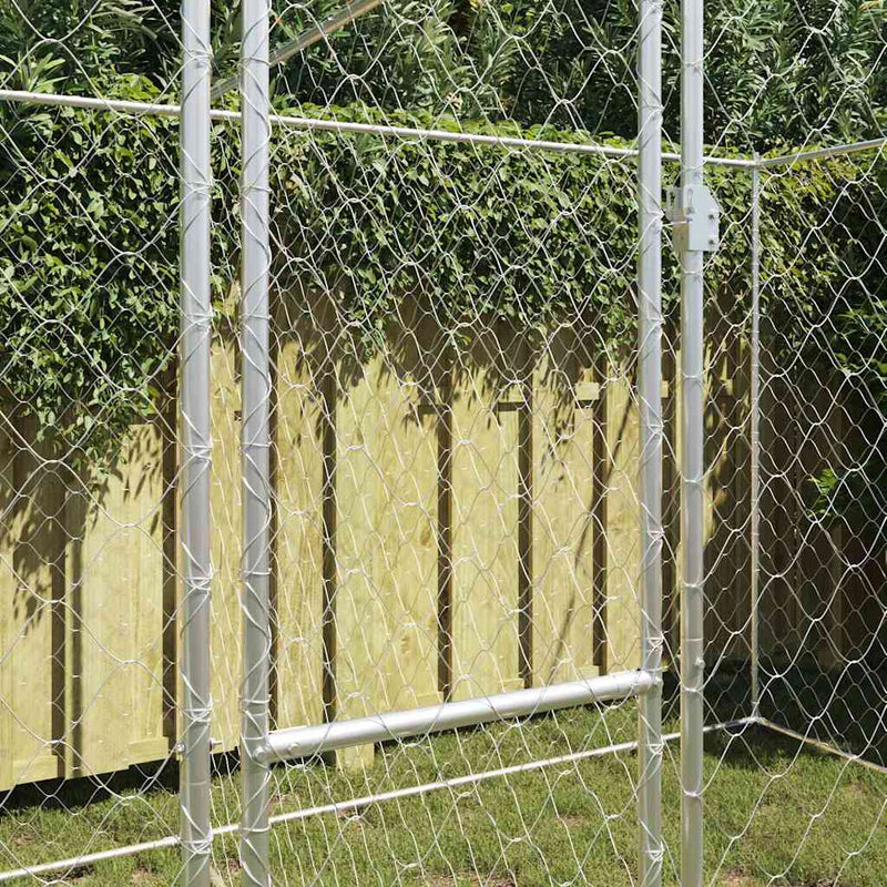 vidaXL Kutyaketrec Ezüst 400 x 200 x 200 cm Horganyzott acél