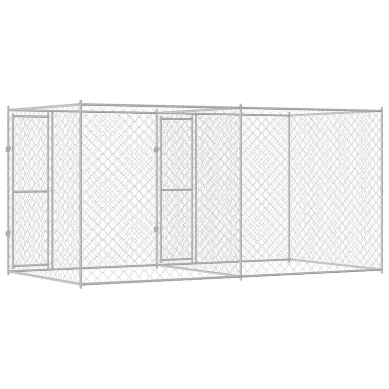 vidaXL Kutyaketrec Ezüst 400 x 200 x 200 cm Horganyzott acél