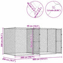vidaXL Kutyaketrec Ezüst 400 x 200 x 200 cm Horganyzott acél