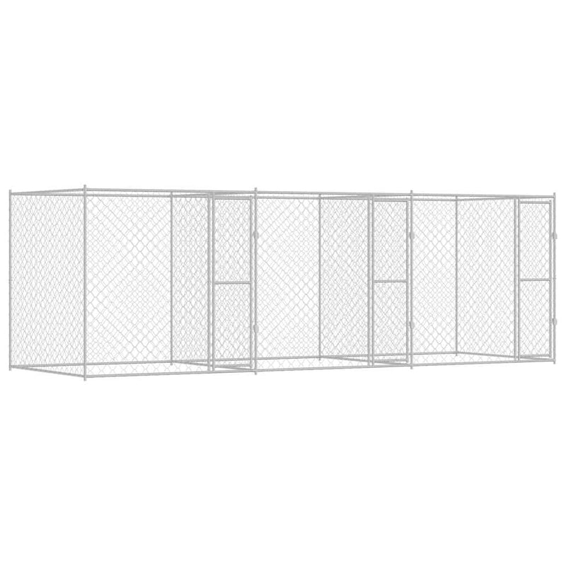 vidaXL Kutyaketrec Ezüst 600 x 200 x 200 cm Horganyzott acél