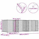 vidaXL Kutyaketrec Ezüst 600 x 200 x 200 cm Horganyzott acél