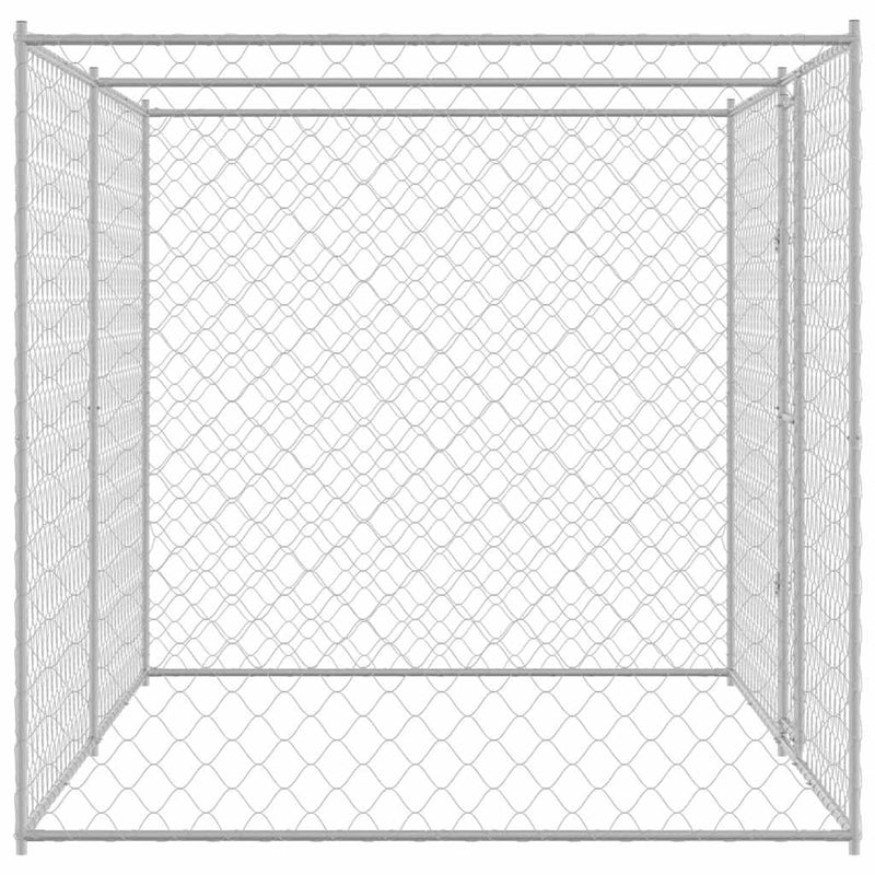 vidaXL Kutyaketrec Ezüst 400 x 200 x 256 cm Horganyzott acél