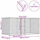 vidaXL Kutyaketrec Ezüst 400 x 200 x 256 cm Horganyzott acél