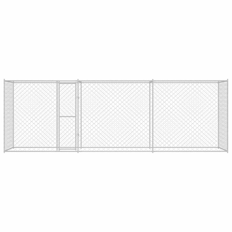 vidaXL Kutyaketrec Ezüst 600 x 200 x 256 cm Horganyzott acél