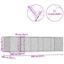 vidaXL Kutyaketrec Ezüst 800 x 200 x 256 cm Horganyzott acél